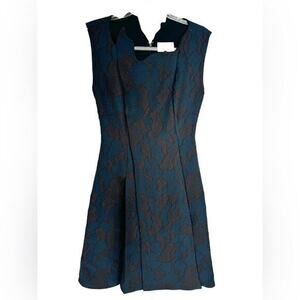 3.1 Phillip Lim Dress Size 0 Jacquard Print Asymmetrical‎ Neckline Sleeveless